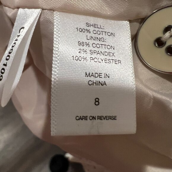 NWT NY & Company Tan Embroidered Eyelet Two button Blazer, Size 8 - Picture 16 of 16